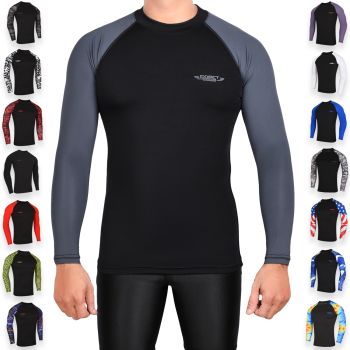 Exxact Sports Youth Sublimated & Plain Full Sleeve Compression Rash Guard for MMA BJJ Wrestling Cross Training - (Youth)