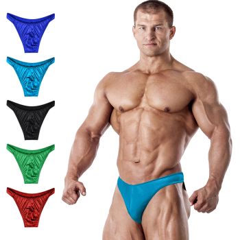 Exxact Sports Mens V Cut Bodybuilding Posing Trunks - NPC IFBB Mens Trunk Underwear Posing Suits Competition For Adults