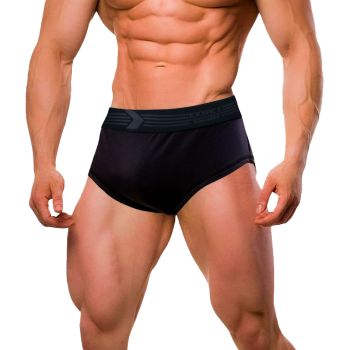 Exxact Sports Mens Elite Classic Bodybuilding Posing Trunks - Mens Trunk Underwear Posing Suits Competition, Boxer Trunk-Black-Medium