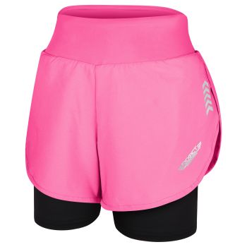 Exxact Sports 2 in 1 Shorts Women - Running Shorts with Phone Pocket Women, Dry Fit Workout Shorts with Pockets for Women